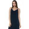 Moda Bayan İp Askılı Uzun Gecelik Siyah