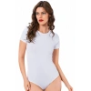 Moda Bayan Kısa Kol Çıtçıtlı Body Beyaz