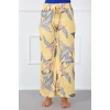 Moda Bayan Penye Bol Paça Pantolon Sarı