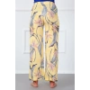 Moda Bayan Penye Bol Paça Pantolon Sarı