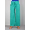Moda Bayan Penye Bol Paça Pantolon Yeşil