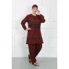 Moda Büyük Beden Tesettür Mayo Bordo
