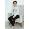 Moda Erkek Çocuk Penye Pijama Takım Gri