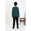 Moda Erkek Çocuk Uzun Kol Penye Pijama Takım ZümrütYeşili
