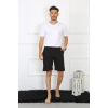Moda Erkek Pamuk Siyah Şort