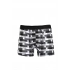 Moda Erkek Penye Likralı Desenli Boxer Füme