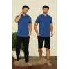 Moda Erkek Saks V Yaka 3lü Pijama Takım