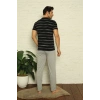 Moda Erkek Siyah 3lü Pijama Takım