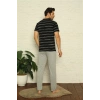 Moda Erkek Siyah V Yaka 3lü Pijama Takım