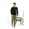 Moda Erkek Uzun Kol Penye Siyah Pijama Takımı