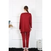 Moda Kadın 3lü Bordo Sabahlık Takım