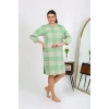 Moda Kadın Büyük Beden Penye Gecelik Ev Elbisesi Yeşil