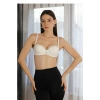 Moda Kadın Destekli Balenli Straplez Sütyen  Ekru