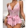 Moda Kadın Fantezi Babydoll Dantel Gecelik Pembe