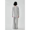 Moda Kadın Gri Sleep Mode ON Oversize 2 İplik Eşofman Ev Giyim Takımı