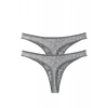 Moda Kadın Gri Zebra Desenli 2li Tanga Slip
