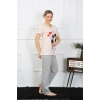 Moda Kadın Kısa Kol Penye Pijama Takım