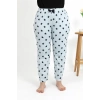Moda Kadın Pamuklu Büyük Beden Alt Pijama Buz Mavisi