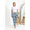 Moda Kadın Pamuklu Büyük Beden Alt Pijama Mavi