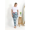 Moda Kadın Pamuklu Büyük Beden Alt Pijama Mavi