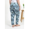 Moda Kadın Pamuklu Büyük Beden Alt Pijama Mavi