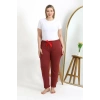 Moda Kadın Pamuklu Büyük Beden Alt Pijama Yavruağzı