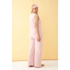 Moda Kadın Pembe Büyük Beden Penye Alt Üst Takım