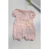 Müslin Kumaş Çiçek Nakışlı Pamuklu Kız Bebek Tulum
