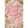 Pembe Fırfırlı 3’lü Kız Bebek Takımı