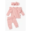 Pembe Fırfırlı 3’lü Kız Bebek Takımı