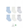 Penye Soket Çorap 6lı  Mavi Ekru Gri