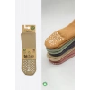 Tekli Kaymaz Mix Havlu Külotlu Çorap 50501 Bej