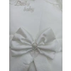 Yenidoğan Sahra Taç Lucky Baby Nakışlı Kumru Kundak Bebek Battaniyesi Ekru