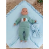 Yenidoğan Tericotton Kumaş Multi Mevsimlik Bebek Battaniyesi Kundak Mavi