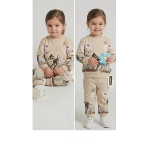 2-3-4-5 Yaş Ceylan Baskılı Penye Çocuk Takımı