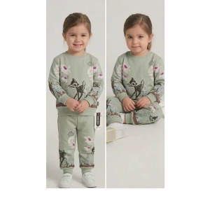 2-3-4-5 Yaş Ceylan Baskılı Penye Çocuk Takımı