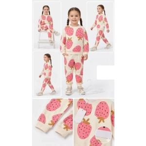 2-3-4-5 Yaş Çilek Baskılı Penye Çocuk Takımı