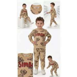 2-5 Yaş Aslan Baskılı Penye Çocuk Takımı