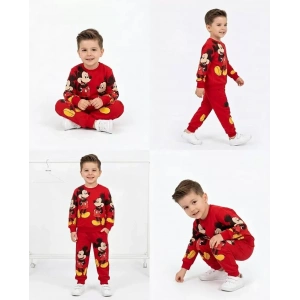 2-5 Yaş Fare Baskılı Penye Çocuk Takımı