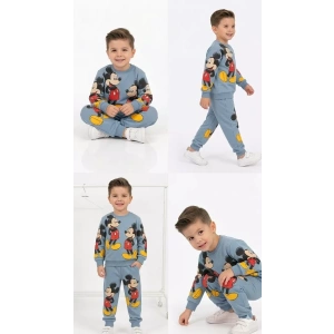 2-5 Yaş Fare Baskılı Penye Çocuk Takımı