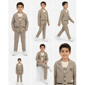 2-9 Yaş Jagger Kumaş 3 Parça Çocuk Takımı