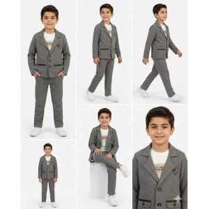 2-9 Yaş Jagger Kumaş 3 Parça Çocuk Takımı