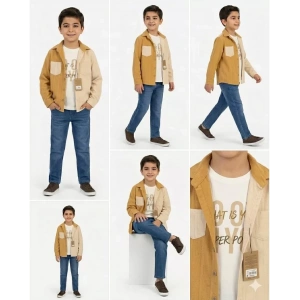 6-11 Yaş Keten Gömlekli 3 Parça Çocuk Takımı