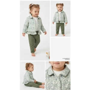 6-24 Ay Ceketli Keten Pantolonlu 3lü Bebek Takımı