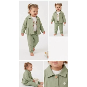 6-24 Ay Ceketli Pantolonlu 3 Lü Bebek Takımı