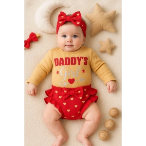 Daddys Girl Bandanalı Kız Bebek Takımı