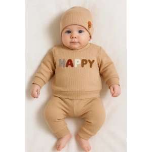 Happy Nakışlı 2li Pamuklu Erkek Bebek Takım