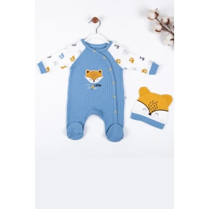 Little Fox Desenli % 100 Pamuk Erkek Bebek Tulumu