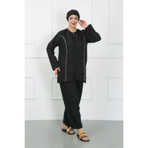 Moda Büyük Beden Tesettür Büyük Mayo Siyah