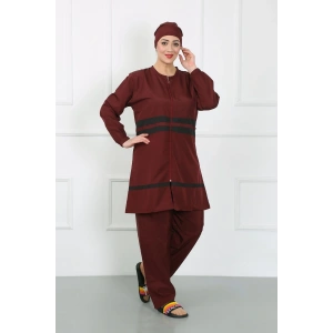 Moda Büyük Beden Tesettür Mayo Bordo